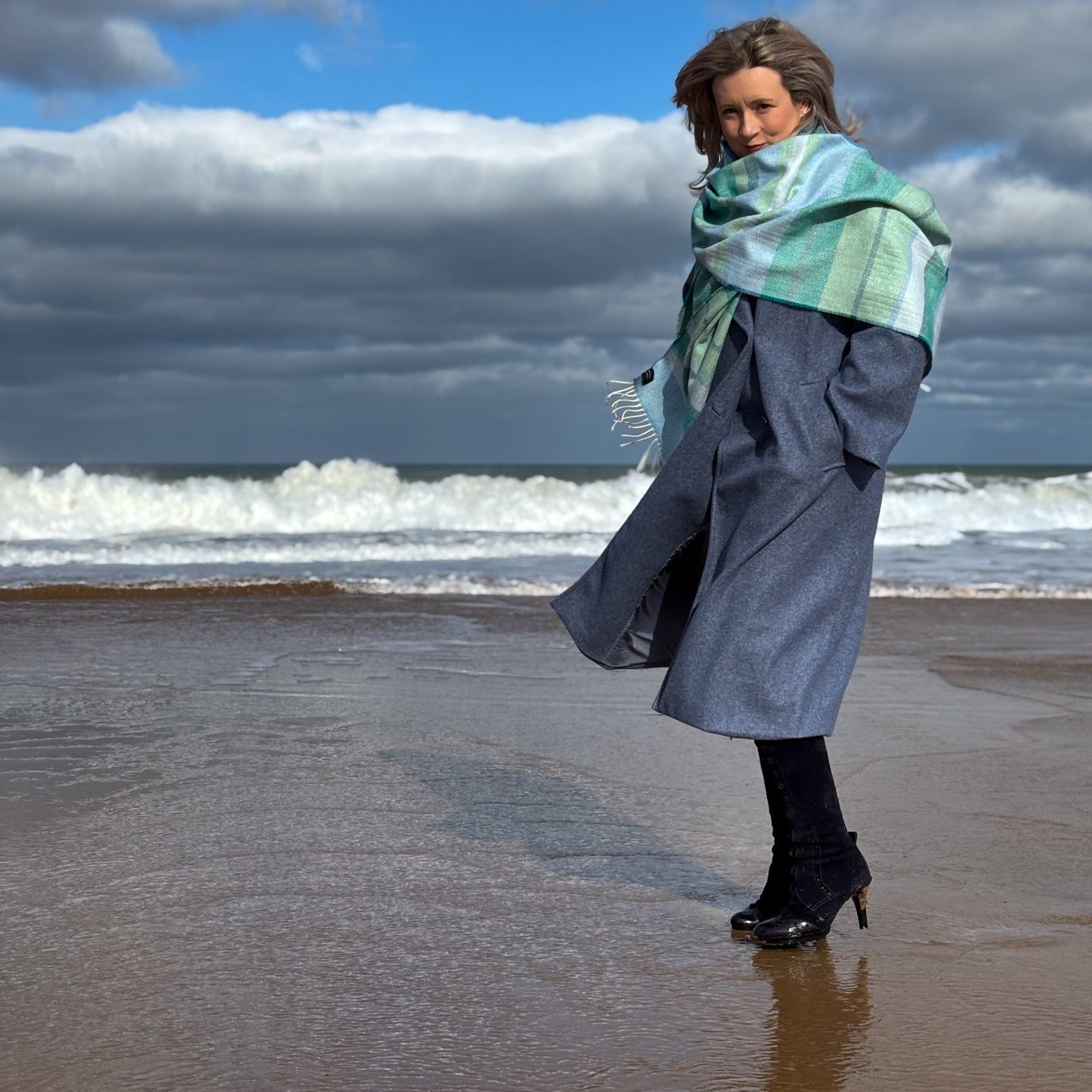 Turning Wave | Donegal Tweed Merino Scarf |