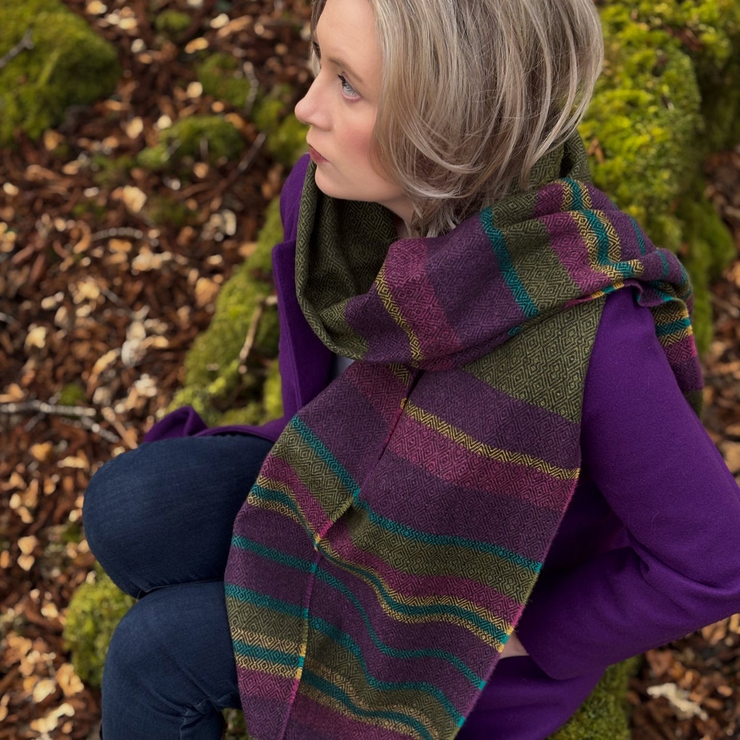 Snake Head Tulip Tweed | Donegal Tweed merino Scarf |