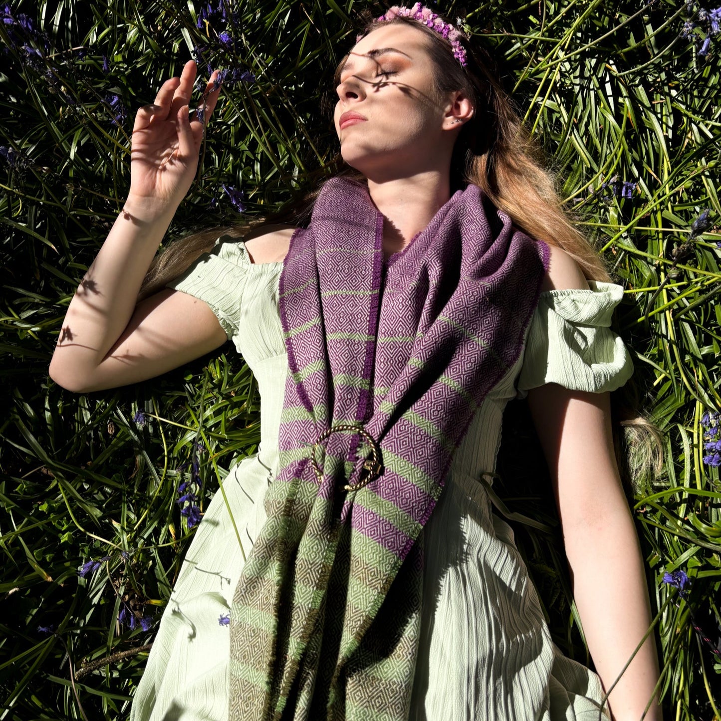 Wild Bluebells | Donegal Tweed lambswool Scarf |