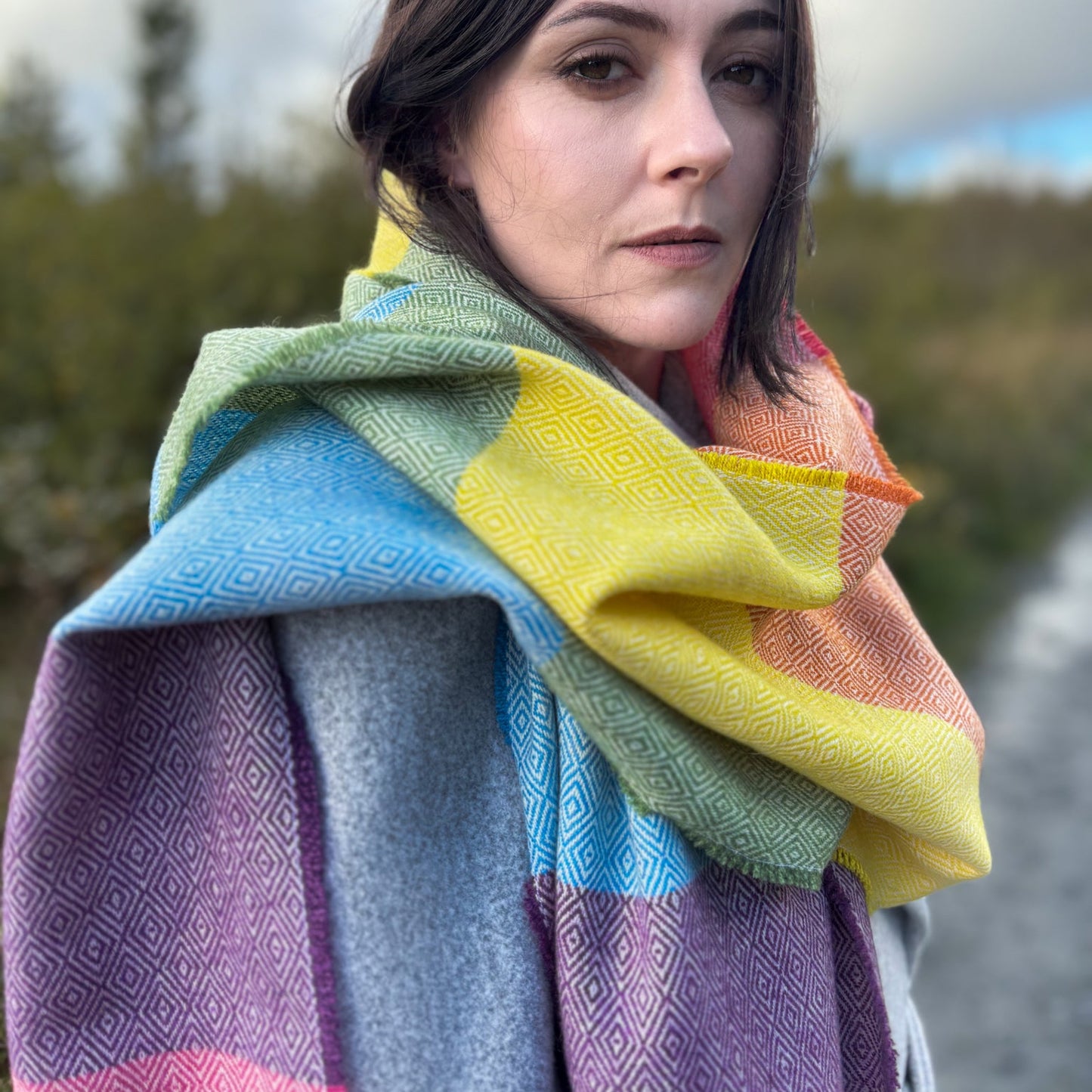 Irish Rainbow | Donegal Tweed lambswool Scarf |