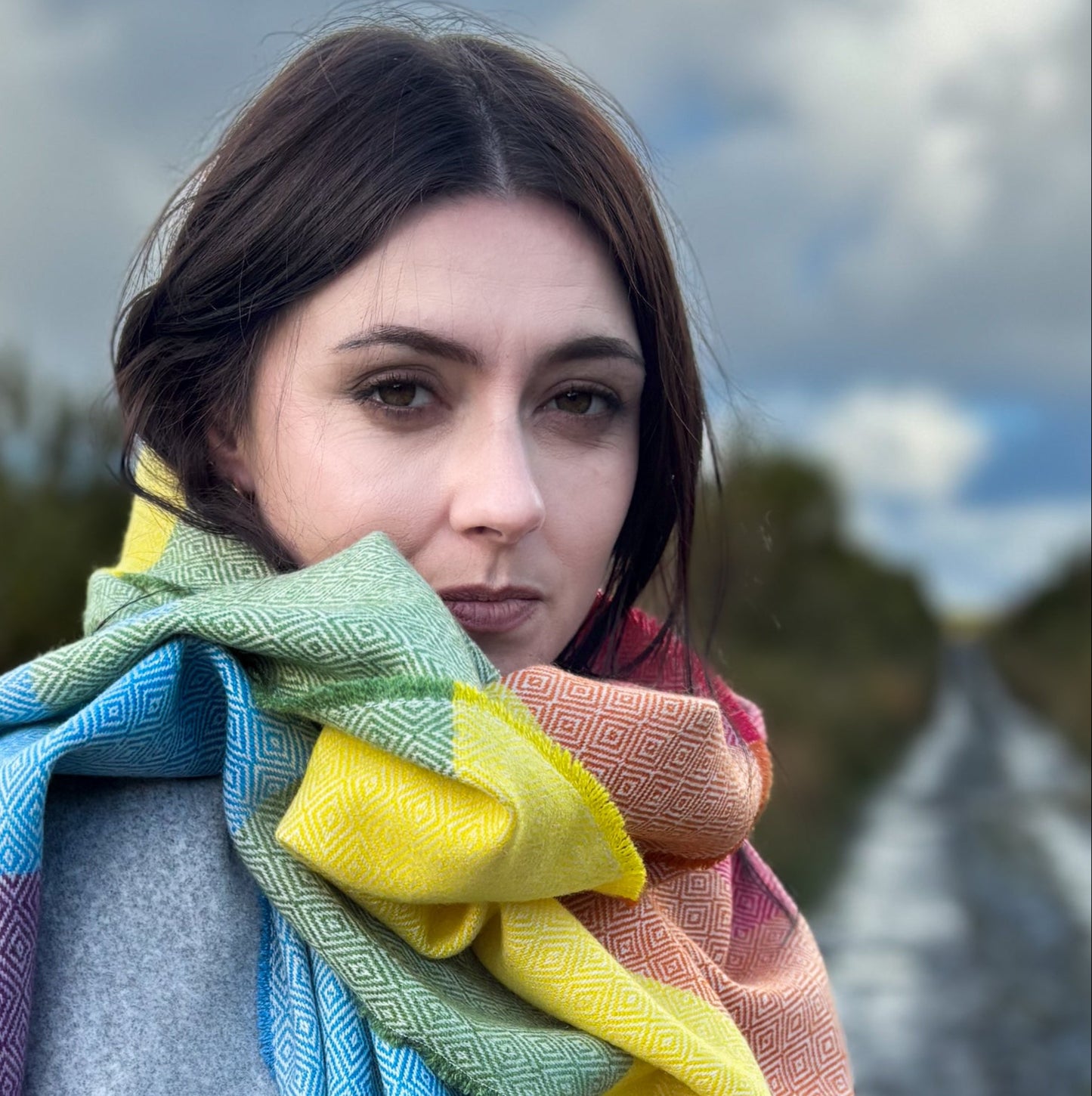 Irish Rainbow | Donegal Tweed lambswool Scarf |