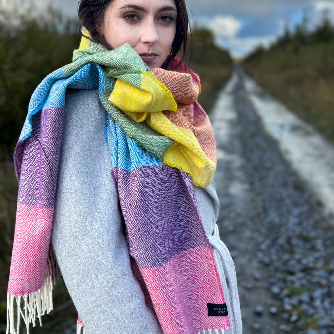 Irish Rainbow | Donegal Tweed lambswool Scarf |