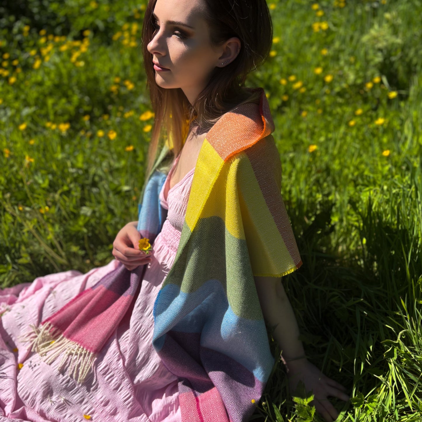 Irish Rainbow | Donegal Tweed lambswool Scarf |
