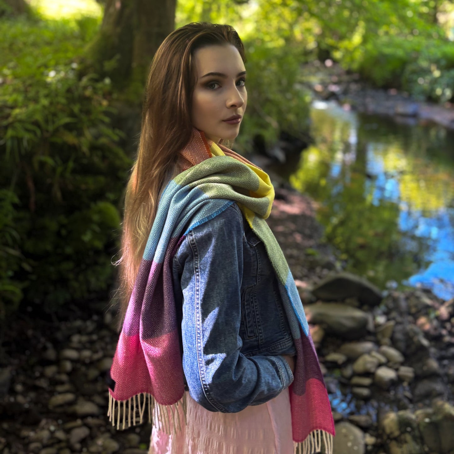 Irish Rainbow | Donegal Tweed lambswool Scarf |