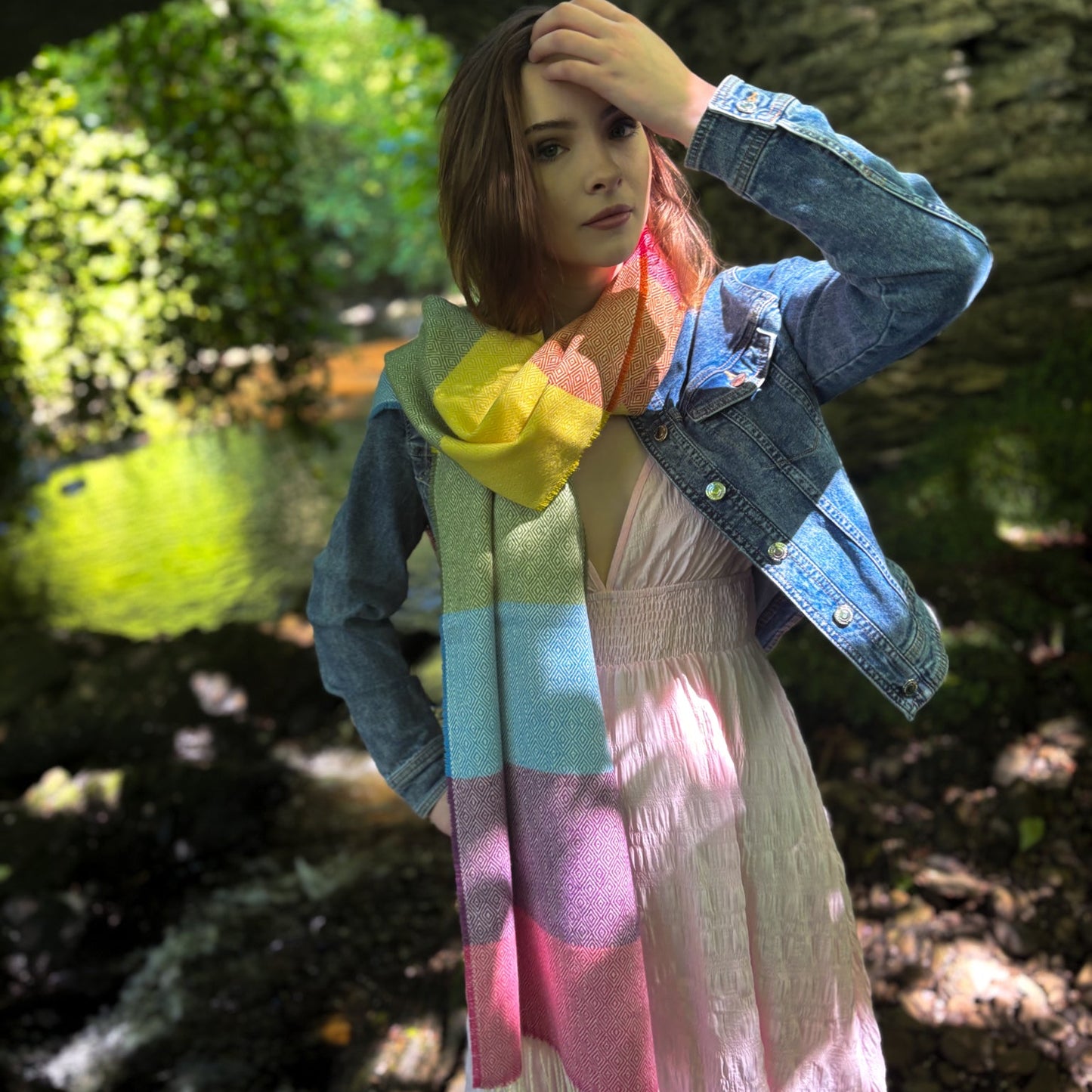 Irish Rainbow | Donegal Tweed lambswool Scarf |