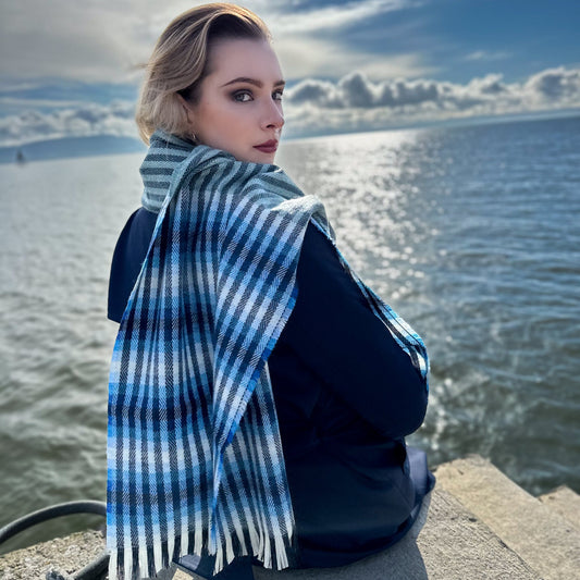Dark Wild Atlantic Way | Donegal Tweed merino Scarf |