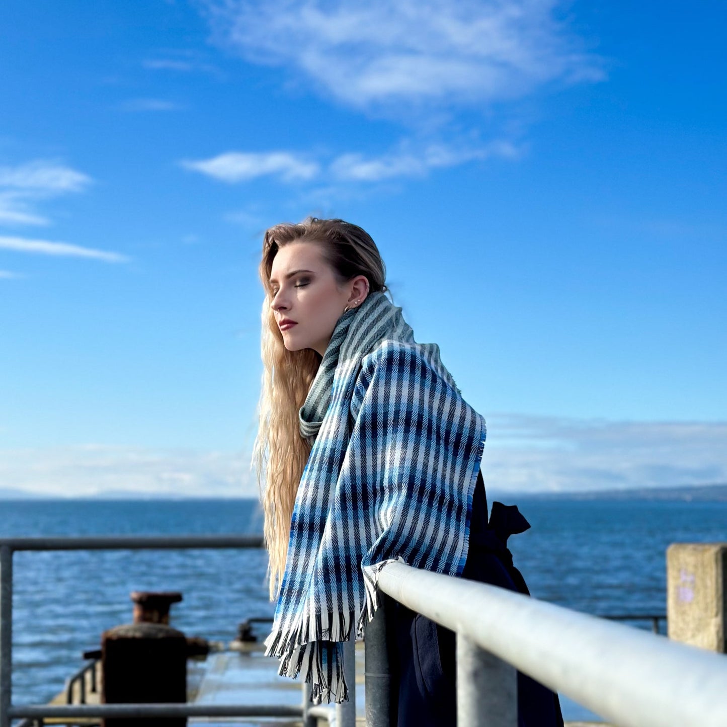 Dark Wild Atlantic Way | Donegal Tweed merino Scarf |