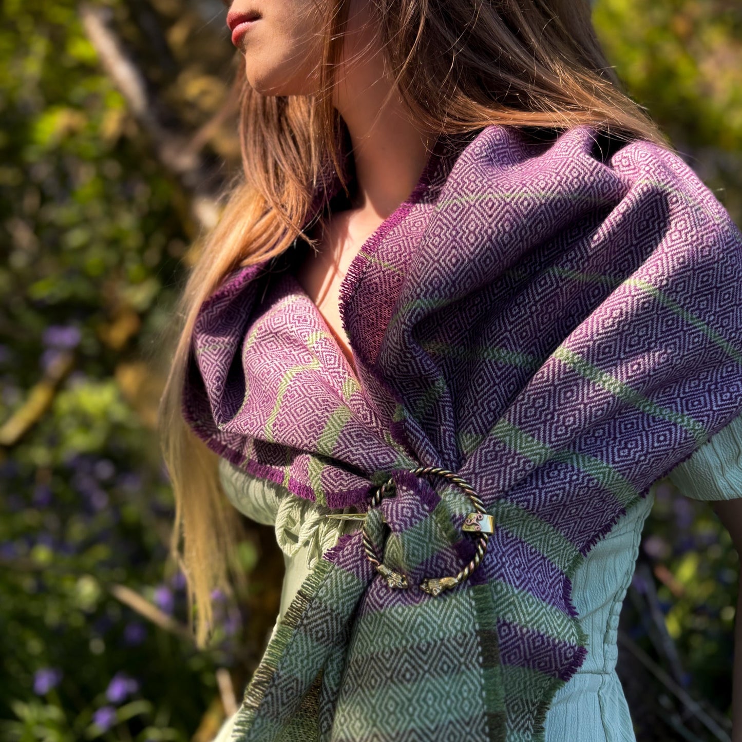 Wild Bluebells | Donegal Tweed lambswool Scarf |